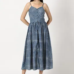 Weaves of Tradition Striped Fit & Flare Midi Dress-image-19