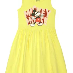 Disney by Wear Your Mind Yellow & Red Pure Cotton Dress-image-87