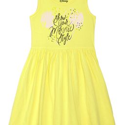 Disney by Wear Your Mind Girls Yellow Minnie Print Cotton Dress-picture-16