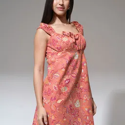 Tokyo Talkies Women Floral Print Ruffled Sheath Mini Dress-picture-14