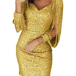 StyleCast V Neck Long Sleeves Embellished Sheath Mini Dress-image-28