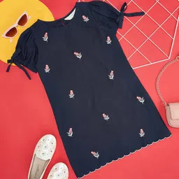 AKKRITI BY PANTALOONS Girls Round Neck Cotton Sheath Dress-image-18