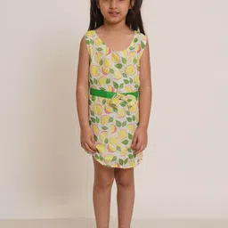 Creative Kids Conversational Printed Round Neck Sheath Straight Dress-picture-46