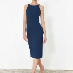 Trendyol Women Round Neck Sleeveless Straight Sheath Dress image 1