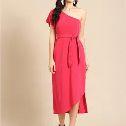 DODO & MOA Pink Halter Neck Midi Dress-picture-21