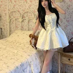 LULU & SKY Self Design Lace-up Mini Dress-picture-13