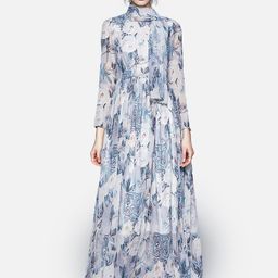 JC Collection Blue & White Floral Printed Maxi Dress-picture-40