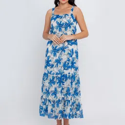 Zink London White Floral Midi Dress image 1