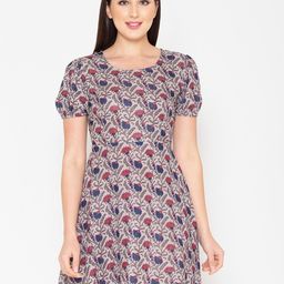 Porsorte Women Grey Floral Mini Dress-picture-10