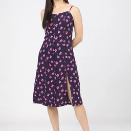 Tokyo Talkies Purple & Pink Floral Dress-picture-26