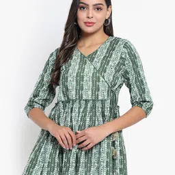Indietoga Women Hand Block Printed Pure Cotton Dress-image-19