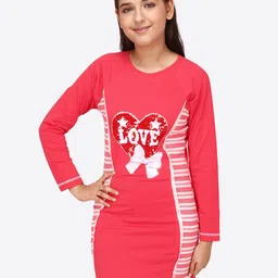 CUTECUMBER Girls Graphic Printed Long Sleeves T-shirt Dress-picture-47