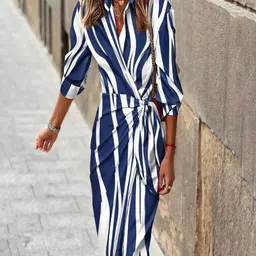 StyleCast Striped Shirt Midi Dress-image-60