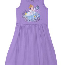 Disney by Wear Your Mind Girls Purple Cinderella Printed Pure Cotton Dress-picture-34
