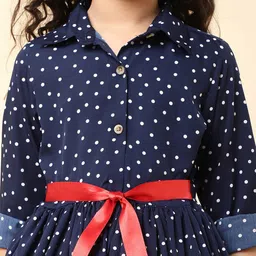 a.t.u.n. A T U N Navy Blue Crepe Dress image 4