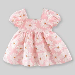 INCLUD Girls Floral Print Puff Sleeves Fit & Flare Dress image 4