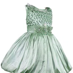 Wish Karo Girls Embellished Smocked Net Fit & Flare Dress image 2