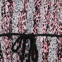 StyleStone Black Animal Printed Crepe A-Line Dress image 2