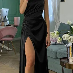 StyleCast x Revolte One Shoulder Fit & Flare Maxi Dress image 2