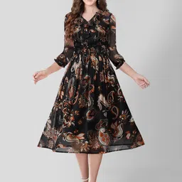 TOOCHKI Floral Print Georgette Fit & Flare Midi Dress image 2