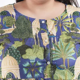 LastInch Plus Size Floral Print Cotton A-Line Midi Dress image 2