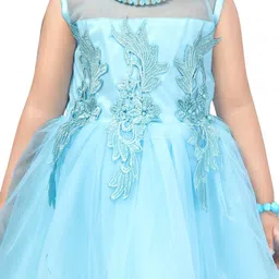 Aarika Turquoise Blue Embellished Net Dress image 2