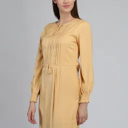 DODO & MOA Cuffed Sleeves Cotton Mini Sheath Dress image 4