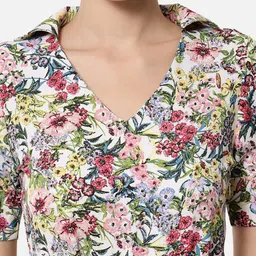 BAESD Floral Printed Tie Ups Fit and Flare Dress image 4