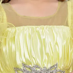 Pink Chick Girls Flutter Sleeves Layered Net Gown Maxi Dress image 2