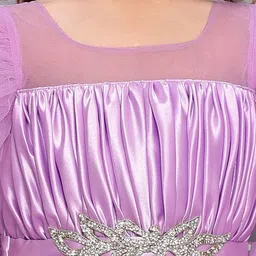 Pink Chick Girls Flutter Sleeves Layered Net Gown Maxi Dress image 4