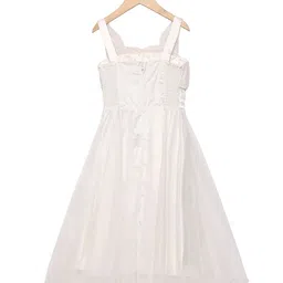 Actuel White Embellished Net Gown Dress image 2