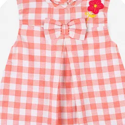 BAESD Girls Checked Cotton A-Line Dress image 2