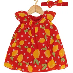 Creative Kids Infants Girls Pack Of 2 Floral Printed Cap Sleeves A-Line Romper Dress image 5