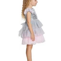 Peppermint Sequinned Frilled Fit & Flare Dress image 4