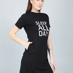 N-Gal Black Printed Nightdress image 3