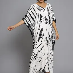 HANDICRAFT PALACE Printed Kaftan Maxi Nightdress image 3