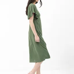 RAREISM Flutter Sleeve A-Line Midi Dress image 3