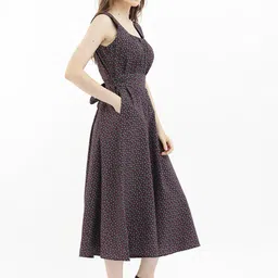 RAREISM Polka Dot Print Sleeveless Fit & Flare Midi Dress image 4