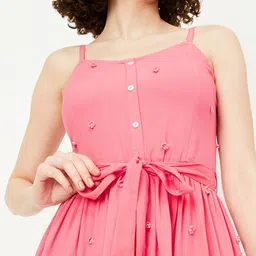 max Floral Printed Shoulder Straps Sleeveless Fit & Flare Midi Dress image 5