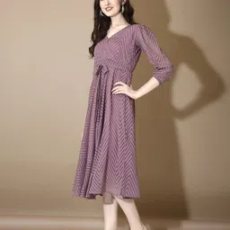 KALINI Printed Georgette A-Line Midi Dress image 3