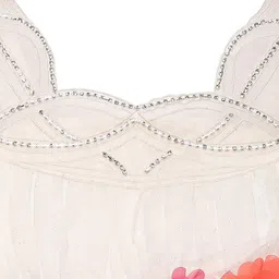 Actuel White Embellished Net Gown Dress image 3