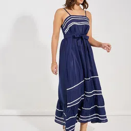 Styli Solid A-Line Strappy Maxi Dress image 3