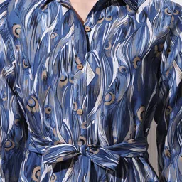 FASHION DREAM Abstract Printed Shirt Midi Dress image 4