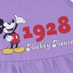 Disney by Wear Your Mind Girls Purple Printed Cotton Dress image 2