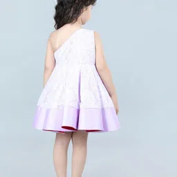 THE LITTLE CELEBS Floral Net Fit & Flare Dress image 5