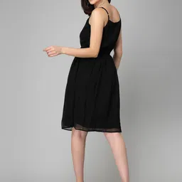 Style Quotient Black Sequin Embellished Fit & Flare Dress image 4