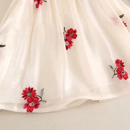 INCLUD Girls Embroidered Puff Sleeve Fit & Flare Dress image 2