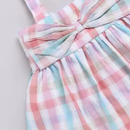 Moms Love Infants Checked Shoulder Strap Cotton Fit & Flare Dress image 2