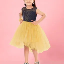 Aarika Self Design Embellished High-Low Hem Fit & Flare Dress image 2