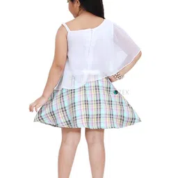 LINOTEX White & Blue Checked Georgette Dress image 5
